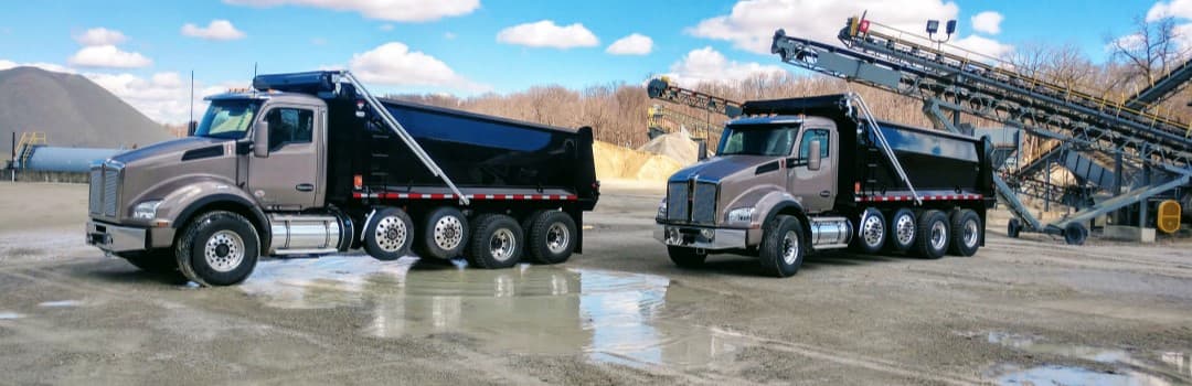 Construction dump truck on jobsite